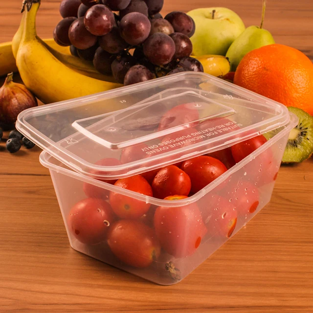 
Disposable big rectangular plastic food storage container 1500ml 