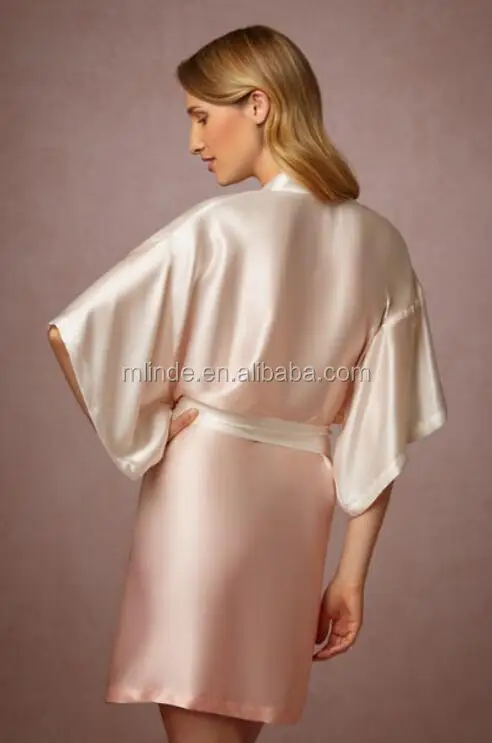 Cheap Fancy Kimono Bathrobe Elegant Bridesmaid Gift Cream High Quality Nightgown Weddings Party Night Wear Robes