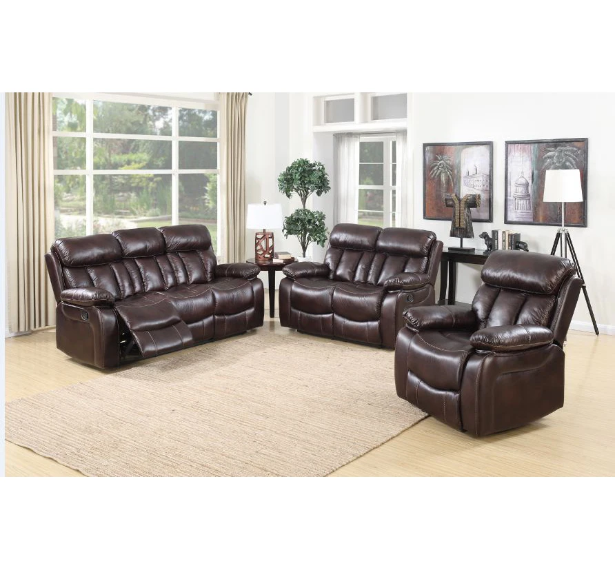 European best selling style 3+2+1 seven seats with soft back cushion seat living room leather recliner sofa set