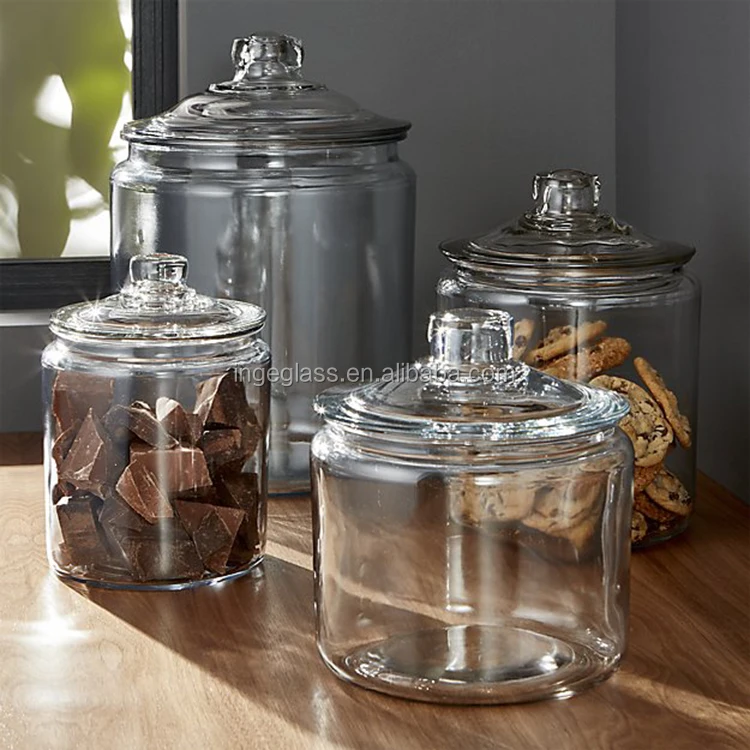 Heritage Hill Glass Jar with Cover, Glass Storage Jar