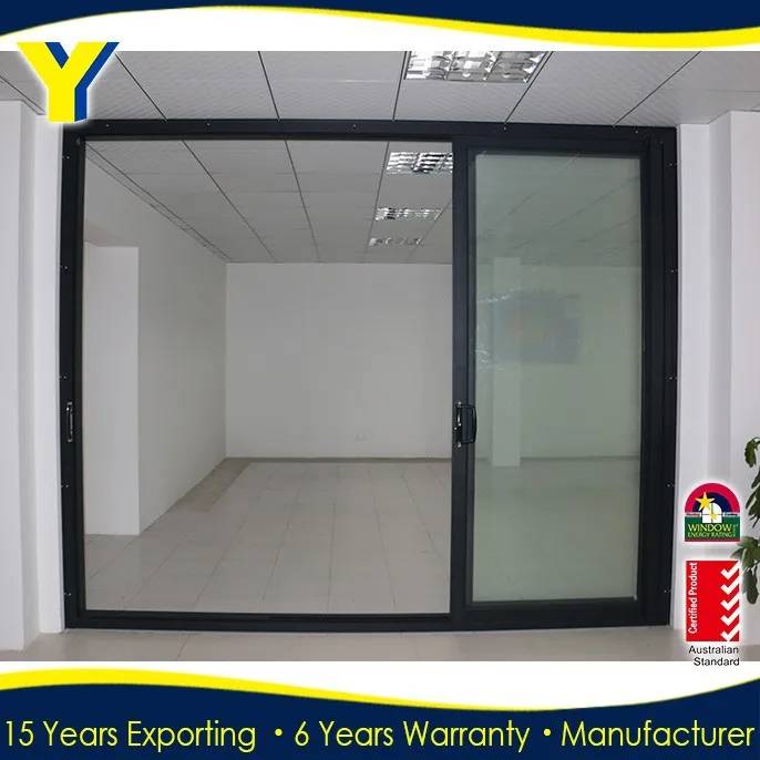 industrial window door double glass sliding door/Three Panel Sliding Glass Door