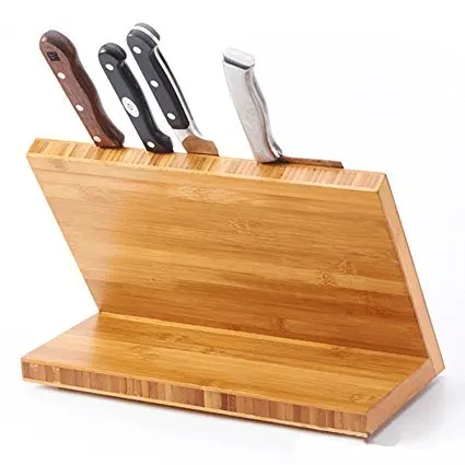 Bamboo Magnetic Knife Knife Stand Holder Block Wood Kitchen Storage Holders & Racks Non-folding Rack Eco-friendly