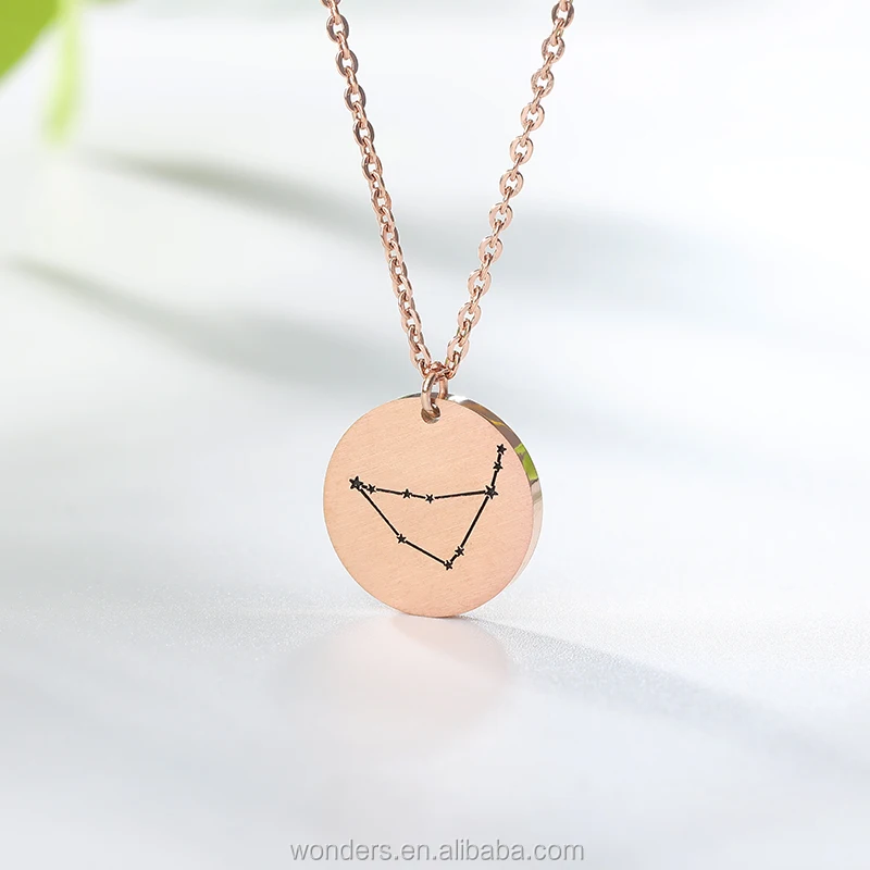 Zodiac Necklace Set Stainless Steel Gold Jewelry Manufacturer From China
