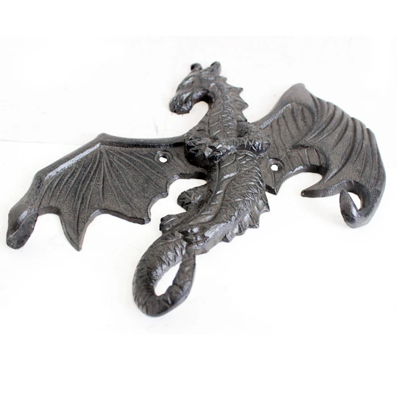 Cast iron handicraft  dragon with threel hooks for home decoration