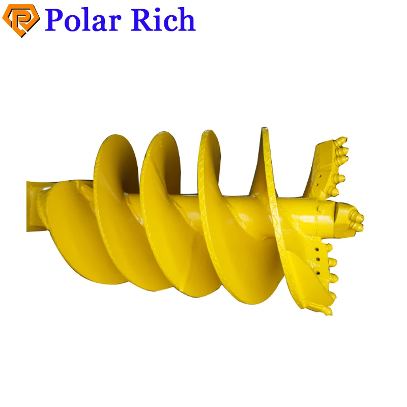 Double-head double-spiral rock drilling auger