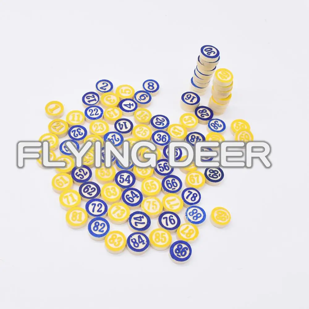 
wooden bingo 1-90 numbers 