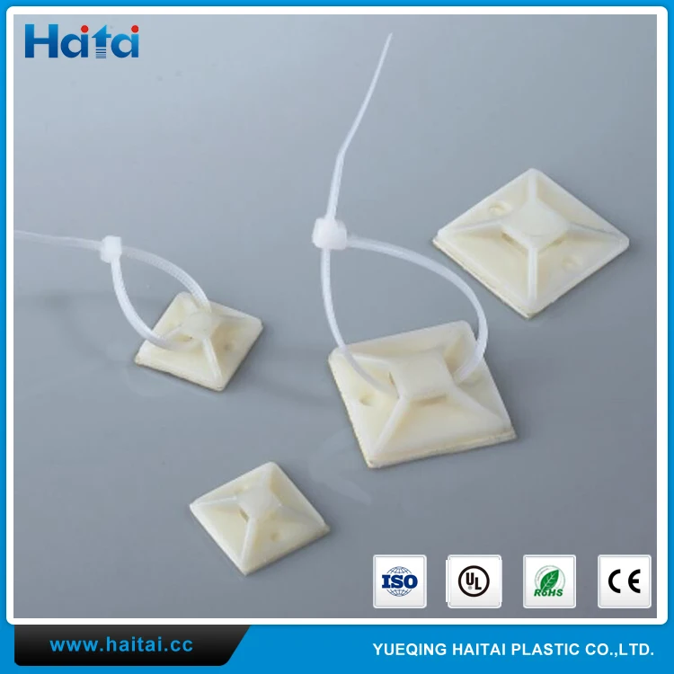 Haitai China Factory OEM High Quality Nylon66 94V-2 Cable Tie With Self Adhesive Stickers
