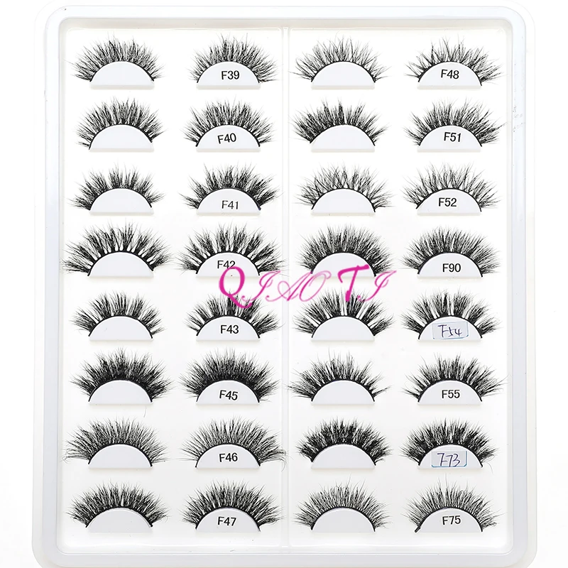 High Quality Custom Package Eye Lash Book Hand Made Mink Fur 50 Pairs Natural Soft 14MM-17MM Pure Handmade Accept CN;ZHE