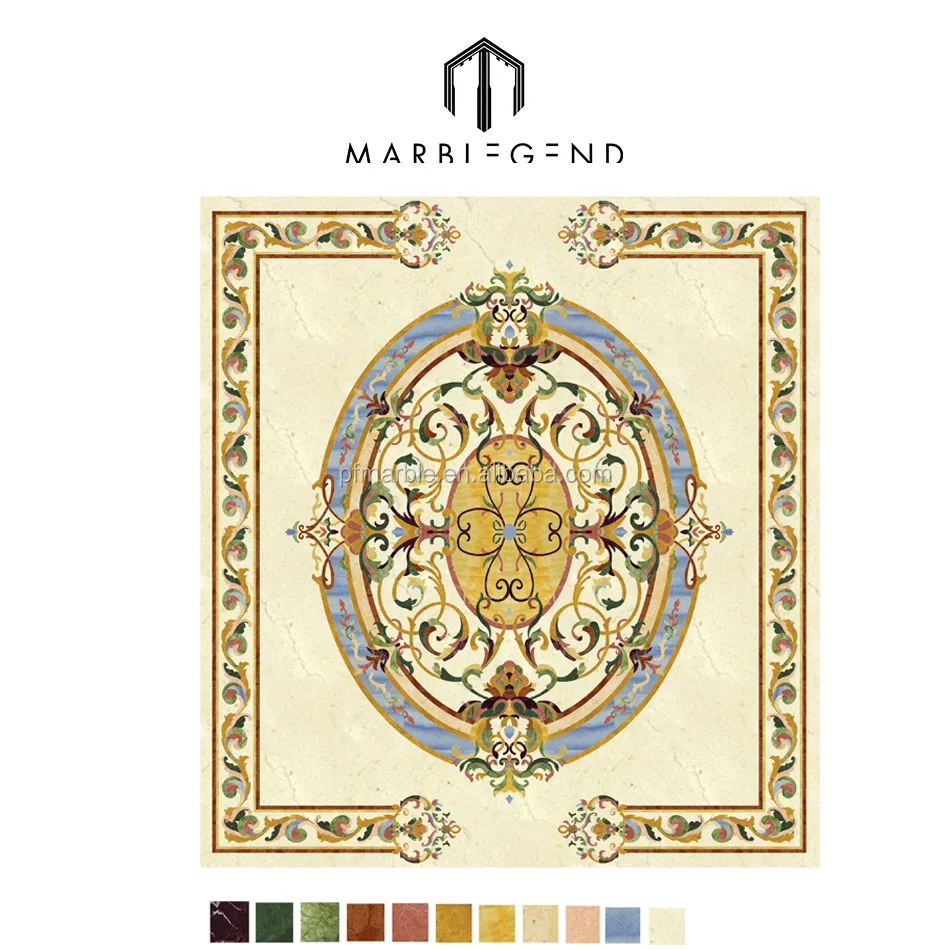 high quality square water jet marble medallion