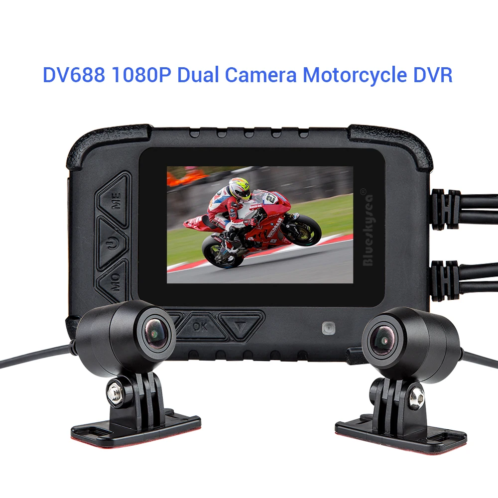 Blueskysea Motorcycle DVR DV688 Dual FHD Cameras 1080P Sports camera hidden camera