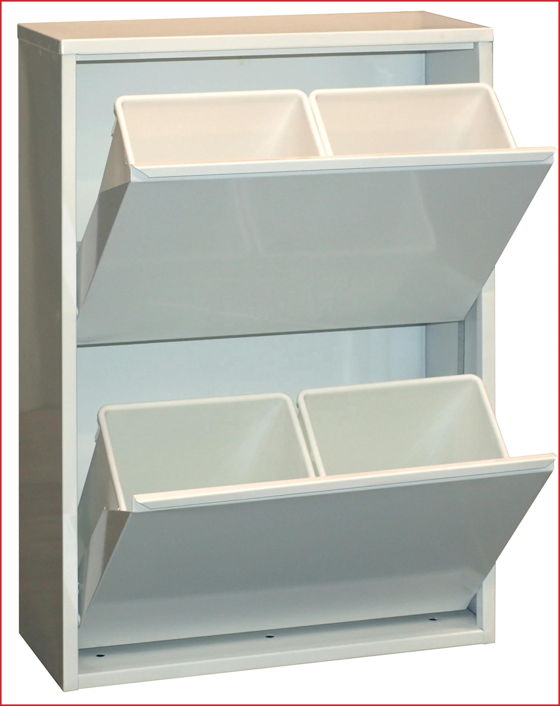Foldable Metal 2/3/4 compartment Garbage Recycling Trash Bin Wall Mounted Indoor Waste Segregated Recycle Bins