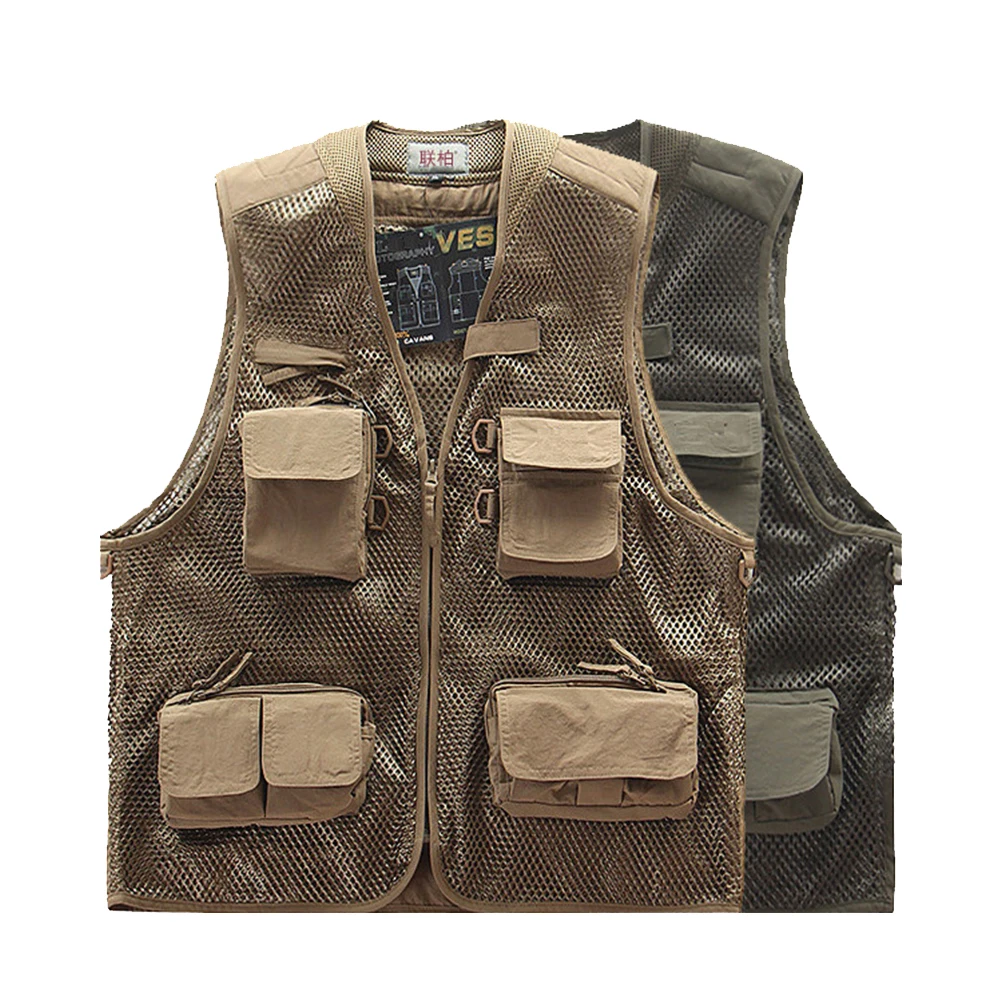 
ODM multi pocket outdoor travel photography journalist mesh vest 