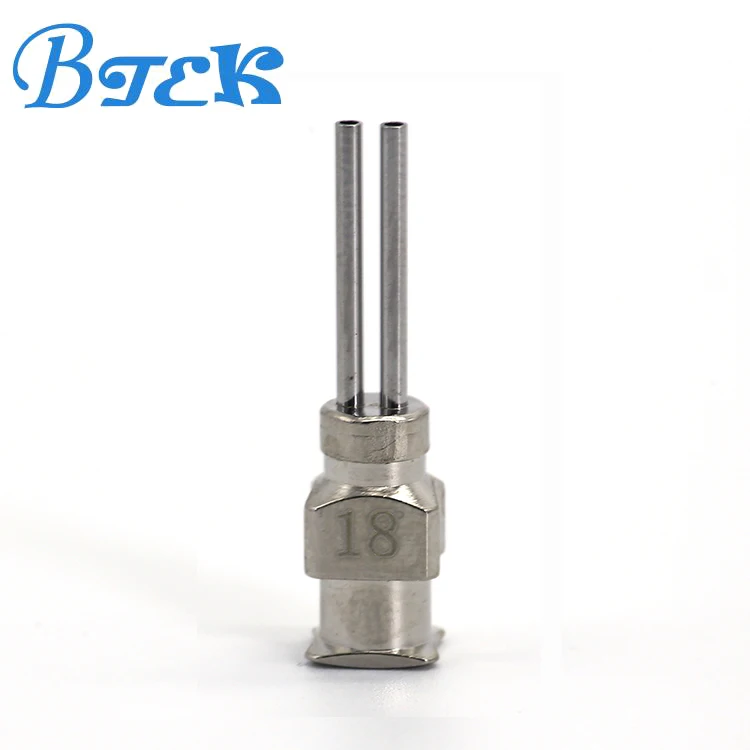 Stainless Steel Two Pipe Luer Lock Blunt Needles dispensing needle