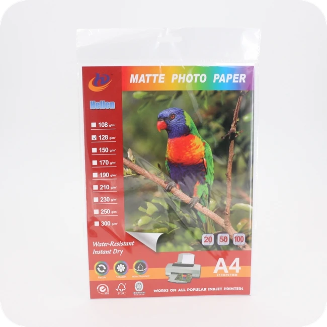 Water Resistant Fast Dry Premium Bright White Waterproof A4 Inkjet Paper Glossy Photo Paper 200gsm A4 Paper