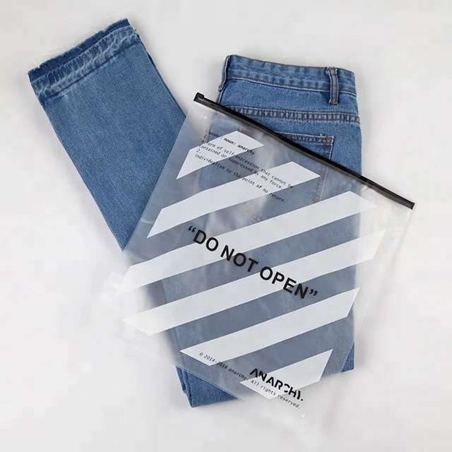 Custom your own logo recycled pouches frosted apparel ziplock shipping clothing packing bag plastic bags zipper poly