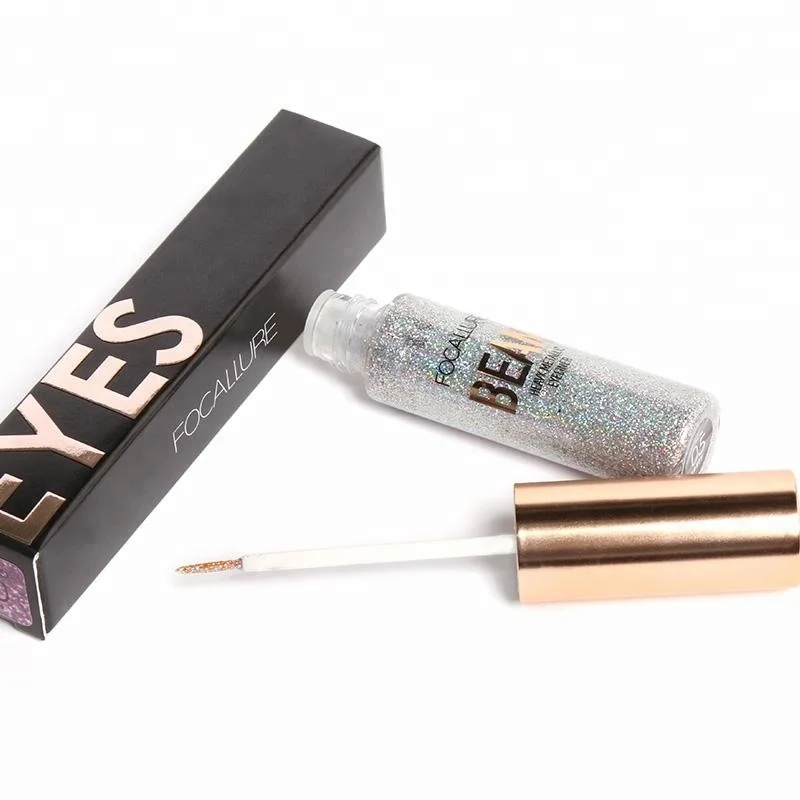 Focallure 2018 Best Wholesale Golden Waterproof Liquid Eyeliner With Glitters