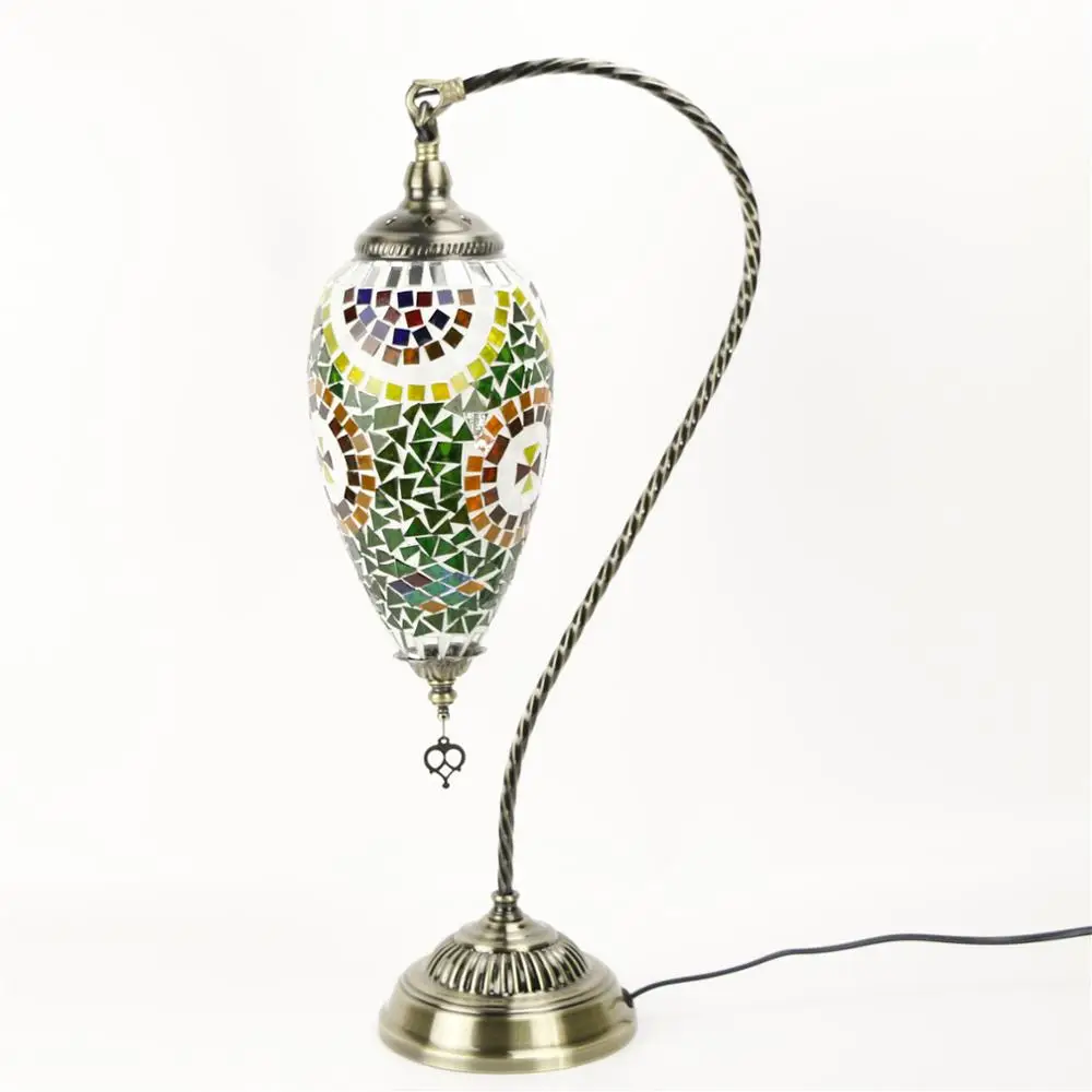 
2018 New Design s home decorative (TS1O01) glass material Handmade Mosaic Art table Turkish Lamp 