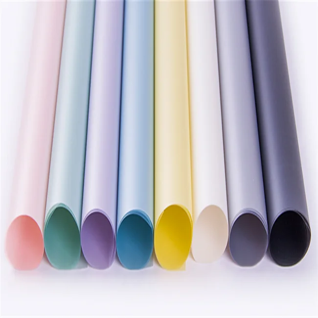 
Transparent BOPP laminated color silk Glass paper waterproof flower wrapping paper 