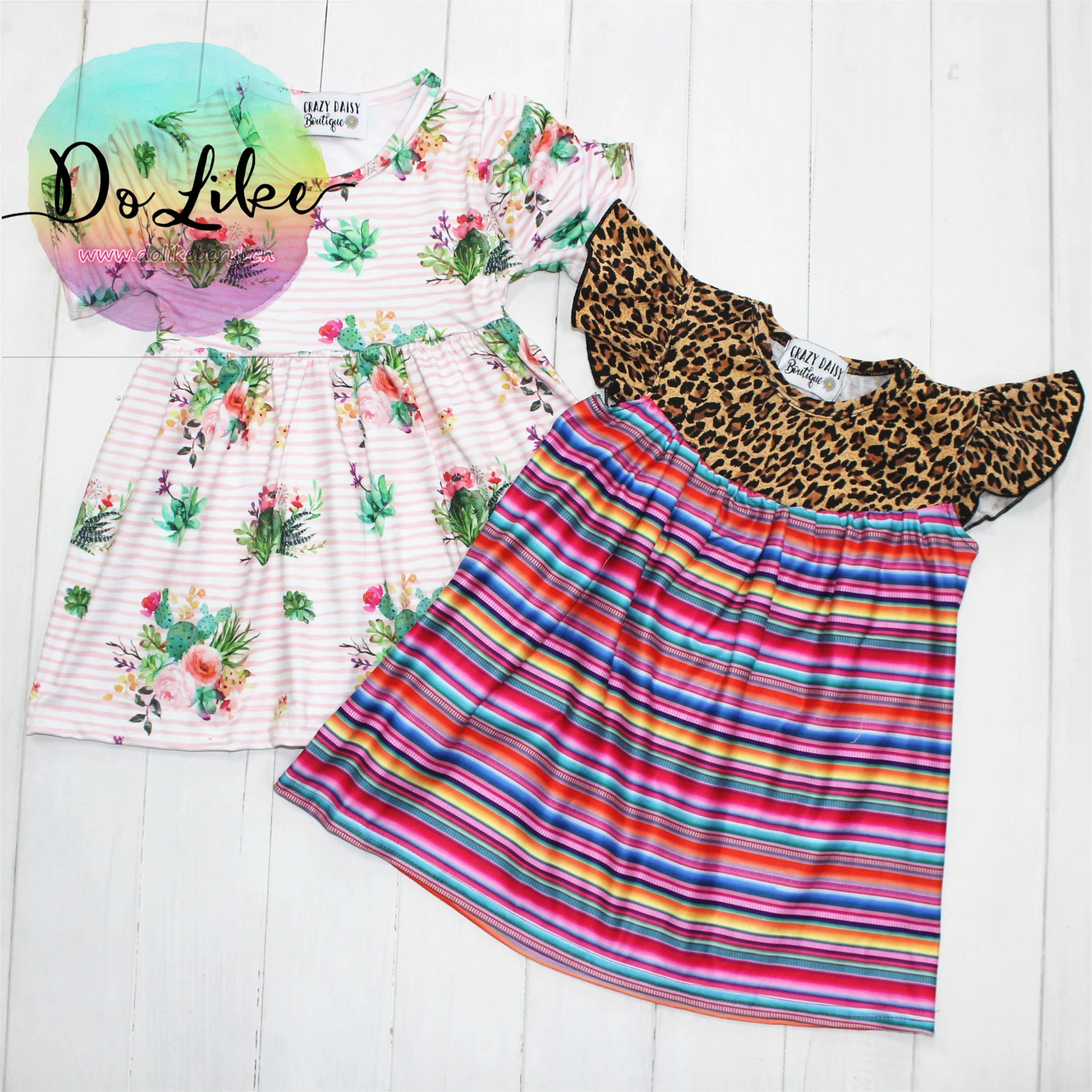 Hot Selling Popular Design Clothing Print Little Girl Skirt Fashion Kids Clothes Soft Baby Dress Leopard Skirt Girls