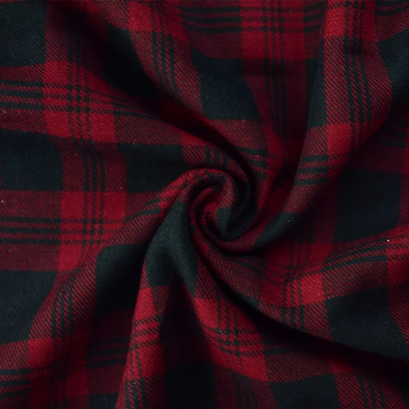 100% хлопок клетчатая фланель Y/D односторонняя матовая 21x21/64x54-150 г/м2