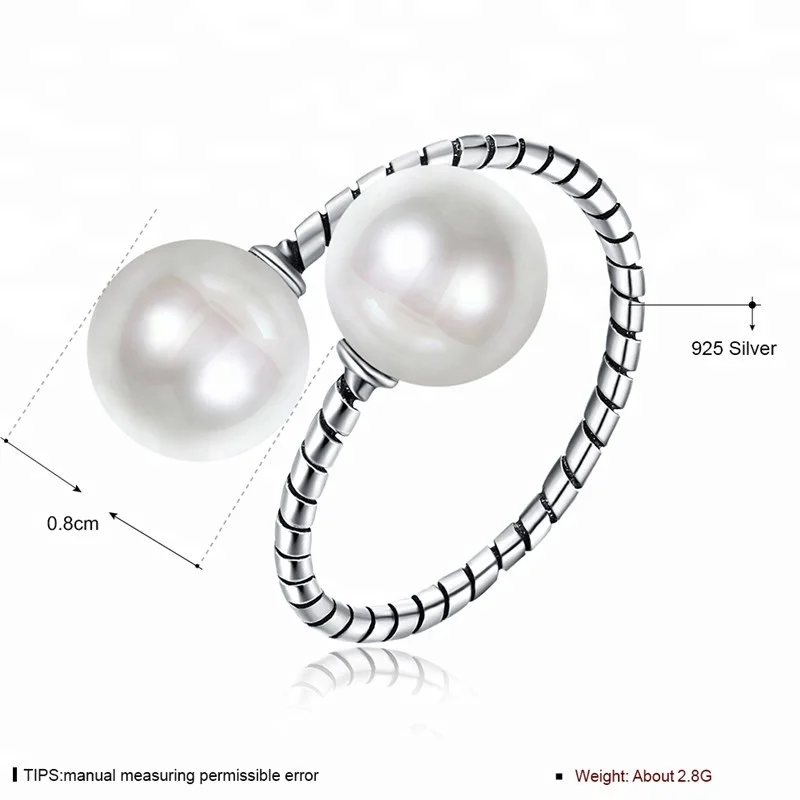 
925 Sterling Silver Rings Opal White Pearl Rings For Women and Girls 2019 Birthday Jewelry Gifts 