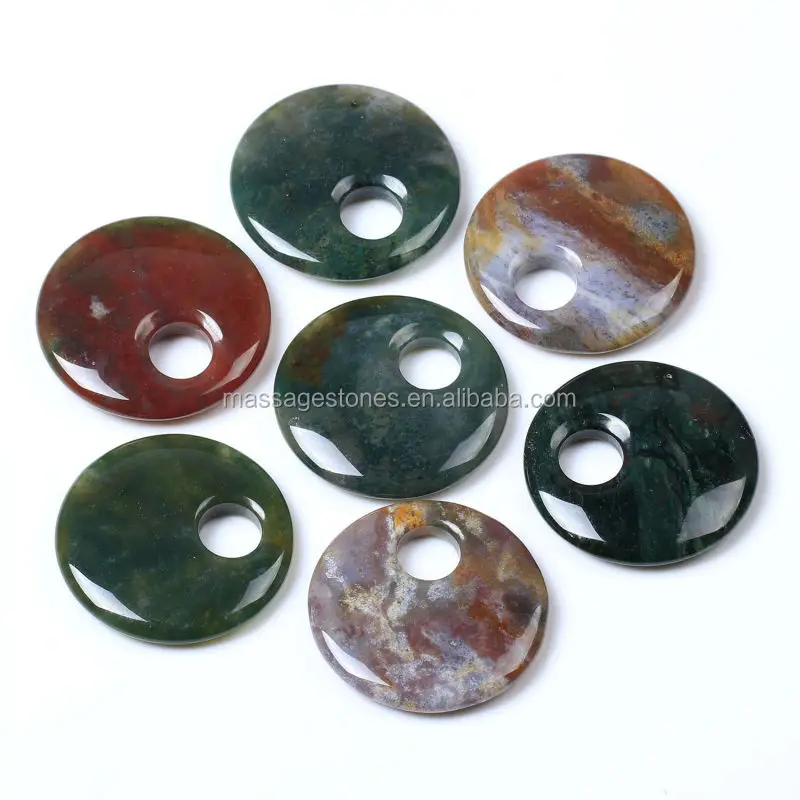 jewelry semi-precious stone Indian agate donut pendant