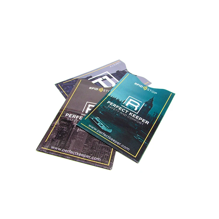 Custom Paper Credit Card Holder RFID Blocking Plastic Credit Card Sleeves For Wallets