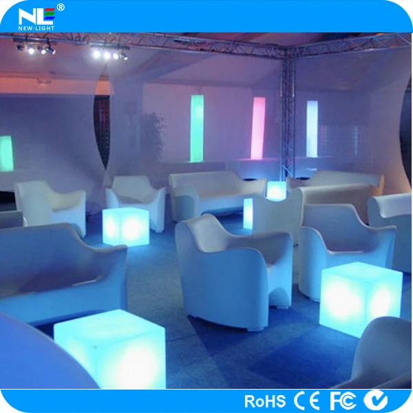 Lighted acrylic LED cube magic RGB colors lighting change for family/night club/cafe/camping