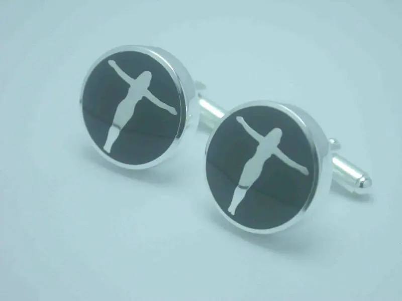 popular 925 sterling silver epoxy cufflinks
