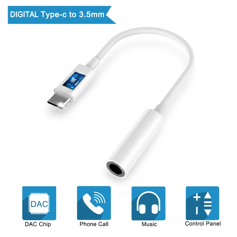 USB Type C to 3.5mm Audio Jack Adapter Headphone Adapter Jack Earphone Cable