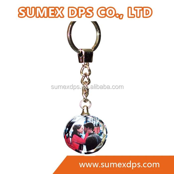 MR.R 3D Sublimation blank Crystal Keyring round for heat transfer printing