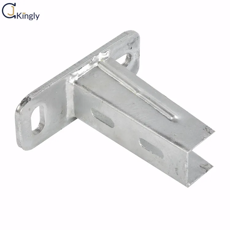 Welded on flat mounting plate industrial pipe shelf support bracket,lower arm strut mounting profile slotted profile