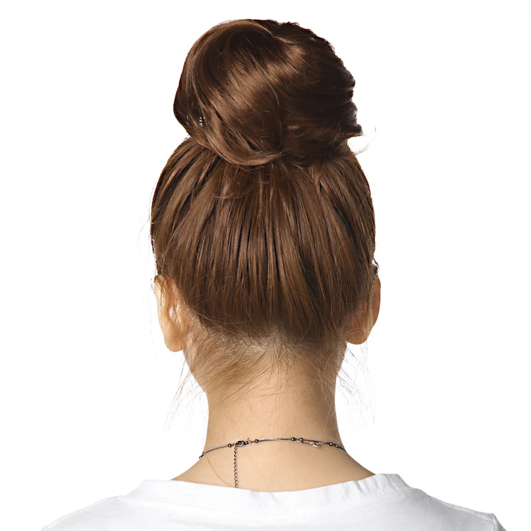 Daily hair accessories heand wear synthetic hair bun for girl