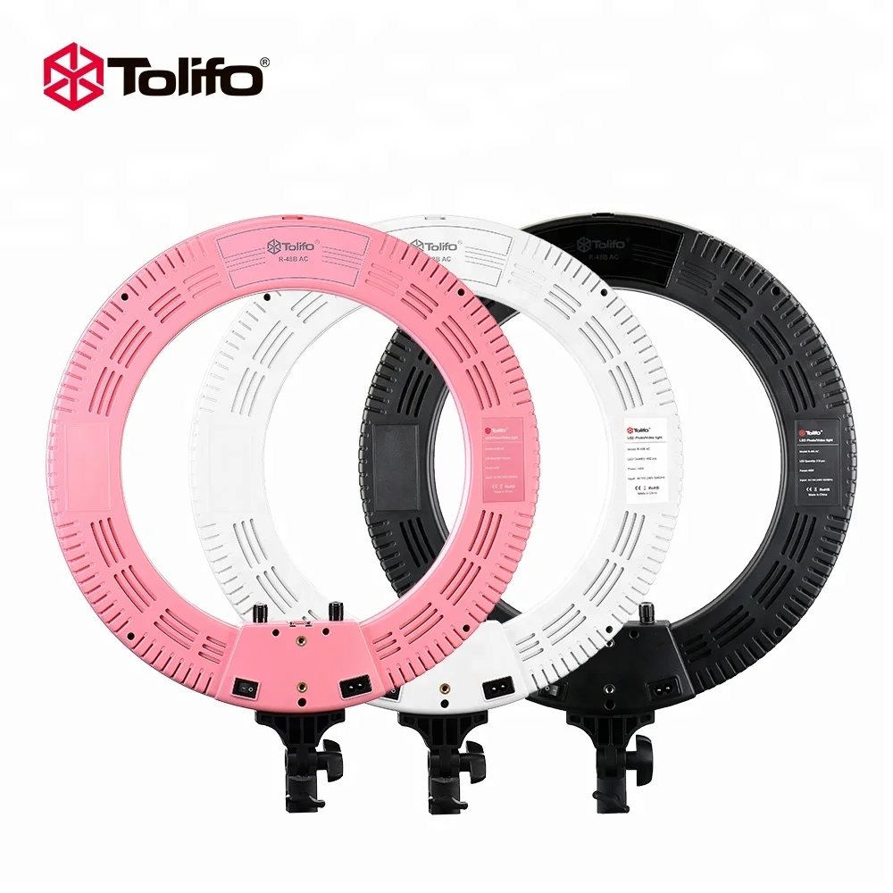 Tolifo 18 inch ringlight 48w Studio Photography Circle Beauty Lamp Led Video Ring Light for Tiktok Vlog and MakeUp