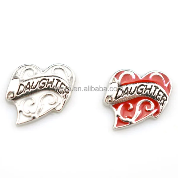 
Red Heart Floating Necklace Charm Zinc Alloy Living Memory Locket Pendant 