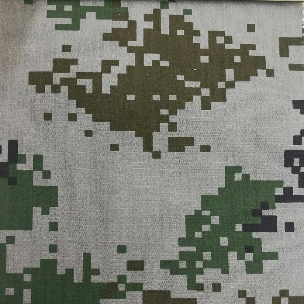 
50/50 polyester/cotton military woodland camouflage ripstop fabric 