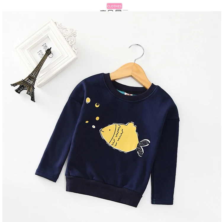 
New design for children casual pullovers winter thick sweatshirt long sleeve tops for everyday wear kids plus velvet custom 