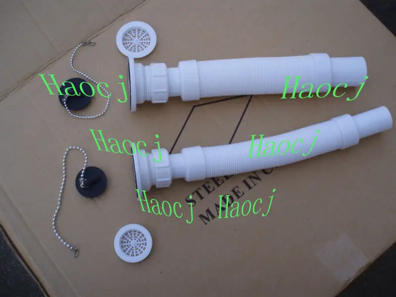 1 1/2plastic drain pipe waste pipe drain hose washbasin hose flexible bellows sink hose with stopper and chain