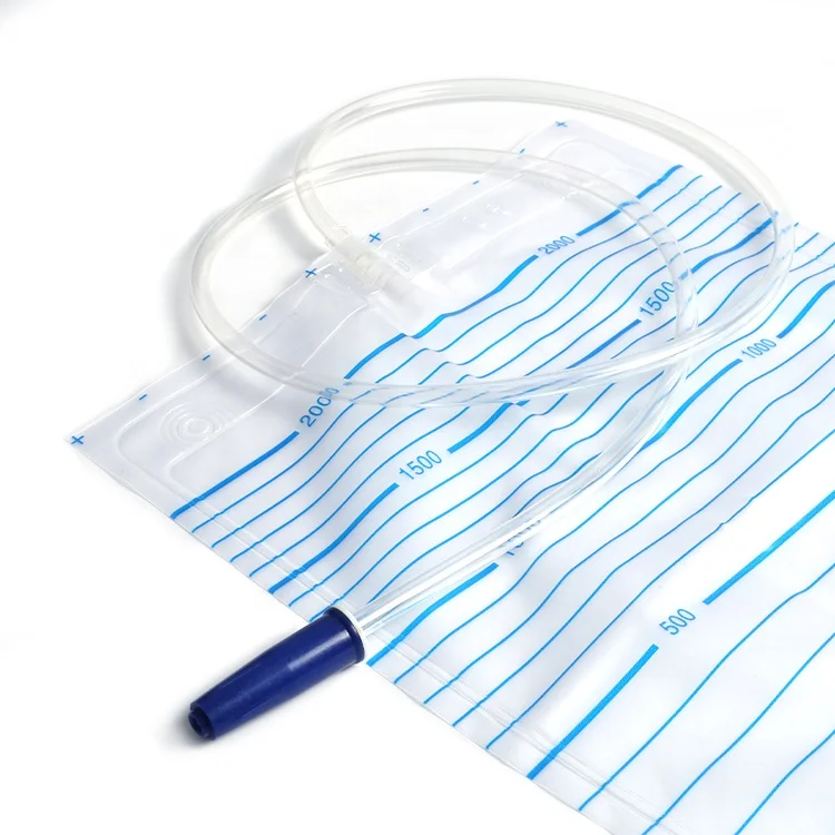 Medical Sterile Push Pull Valve Adult 2000ml Urine Collection Bag