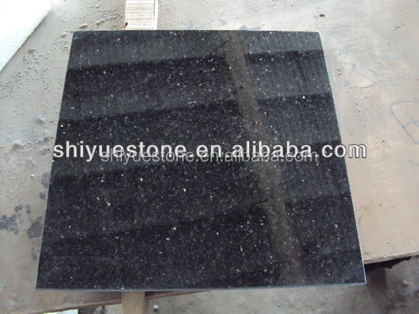 Imported Indian black granite stone cut to stadard tile size