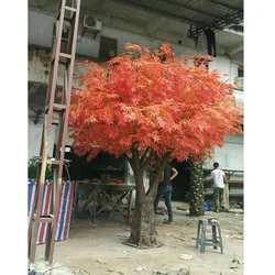 Customized cheap 380cm height artificial fiberglass trunk large japanese red maple tree plant, tree artificial for sale