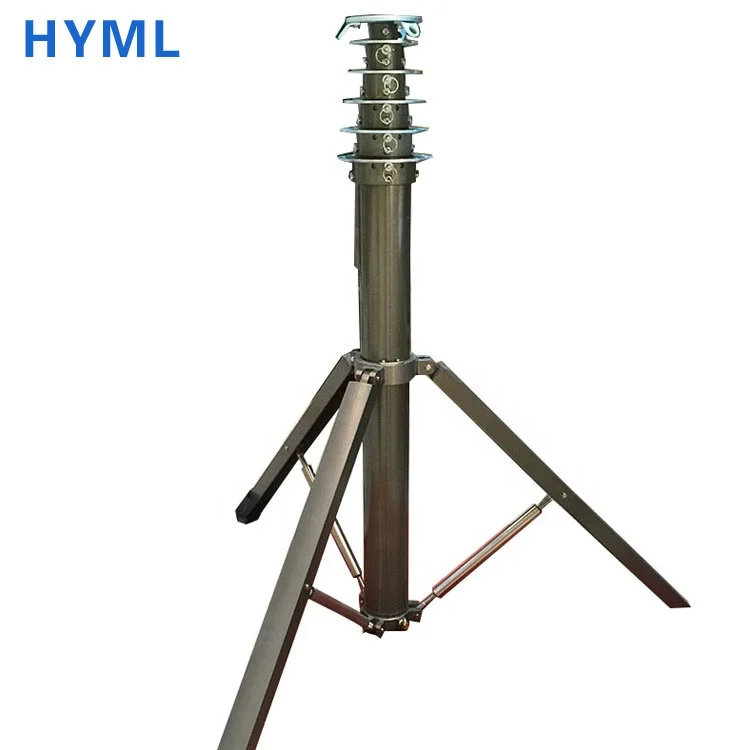 telescopic mast for mobile Communication, camera and lighting