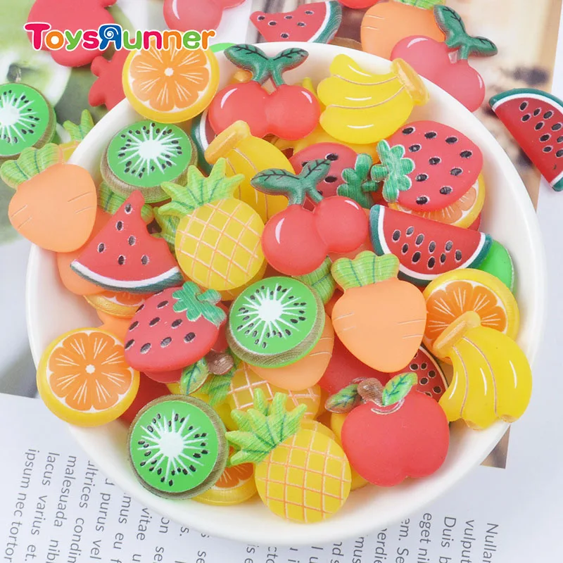 
2019 diy toys educational epoxy resin accessories playdough clay slime putty fruit strawberry banana cherry accessories 