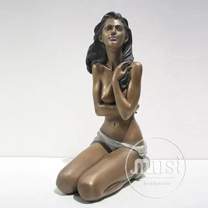 Life Size Brass Brass Modern Girls Nude Sculpture