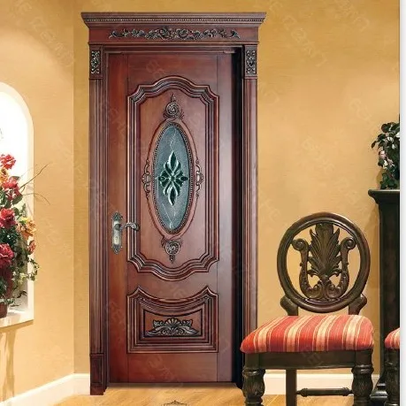 teak  oak  walnut pine  wood oval glass carving main interior room door