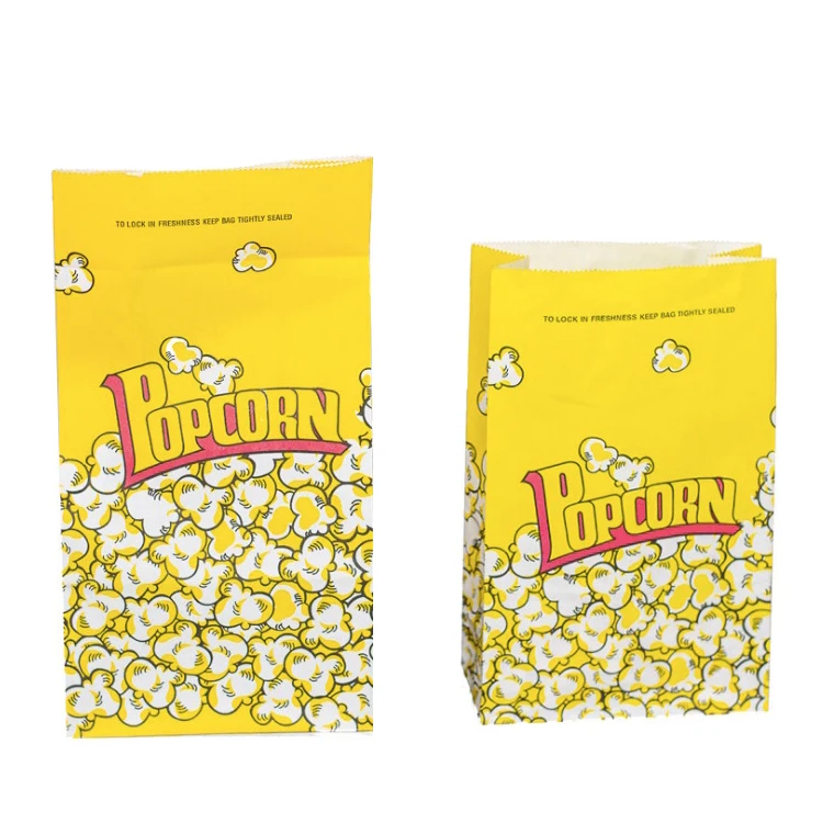 Factory directly standard yellow color custom print paper packaging wholesale microwave popcorn bags