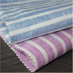 Тонкая 100% льняная пряжа окрашенная тканая ткань