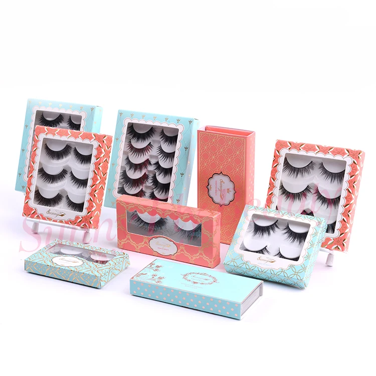 
Cheap 3 pack plastic private label human hair false eyelashes packaging label trays 