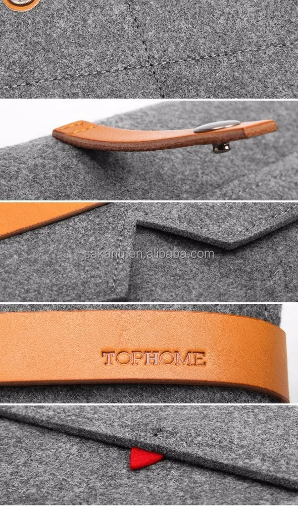 Unique Big Protector Bag Ipad case Sleeve Case Cover with Wool felt & PU/ Genuine Leather