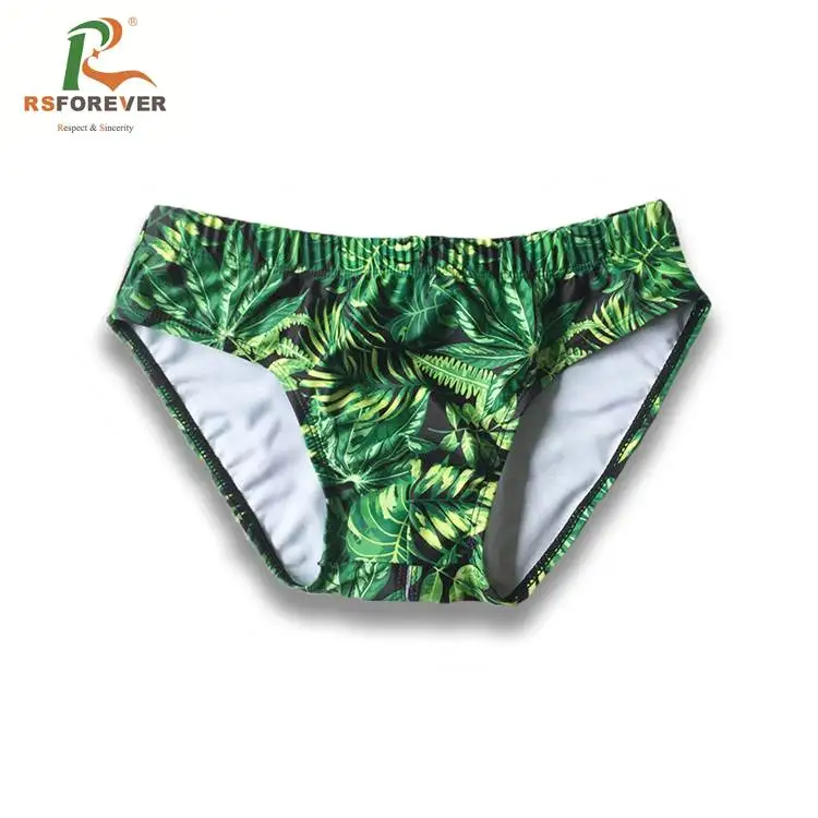 Wholesale custom printing polyester/spandex swimwear men swim briefs